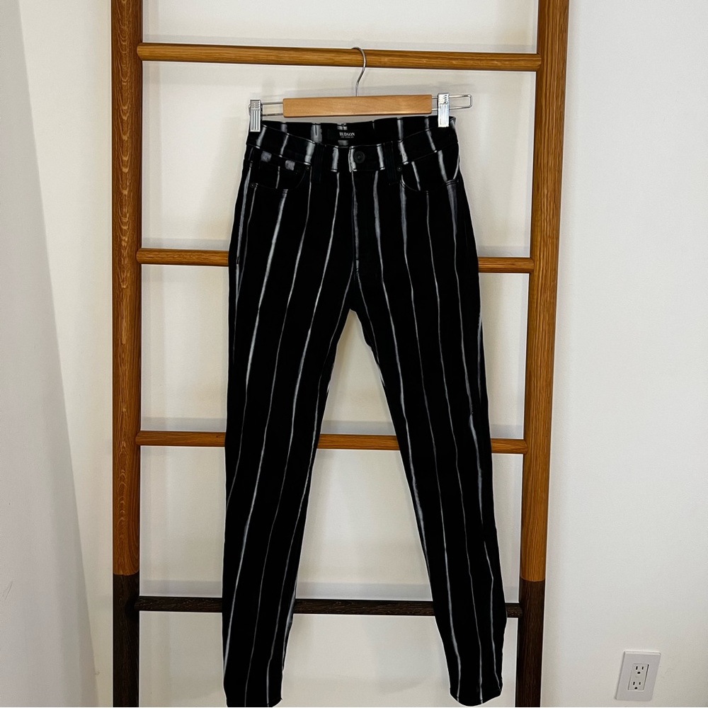 HUDSON Striped skinny jeans